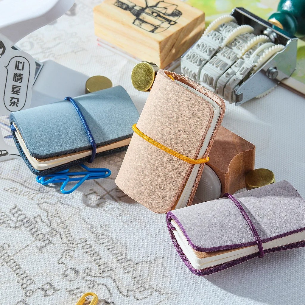 

Handmade Vintage Leather Mini Notebook Cute Travel Schedule Diary Weekly Daily Planner Organizer