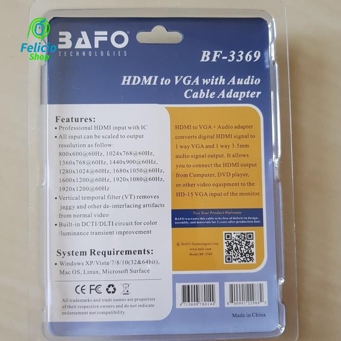 Terbaik Converter Hdmi To Vga Bafo / Konverter Terlariss 