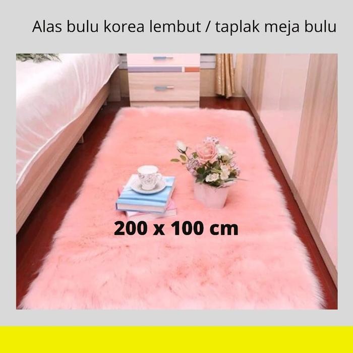 KARPET BULU KOREA 200 X 100 CM, ALAS BULU KOREA, ALAS KASUR BULU
