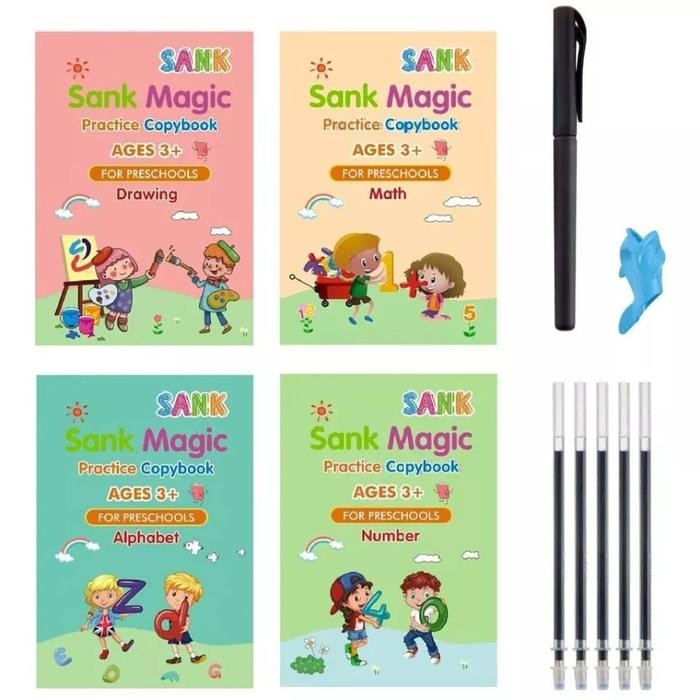 

New Buku Ajaib Edukasi Anak Belajar Menulis Lengkap Reusable Practice Book Stationery Set
