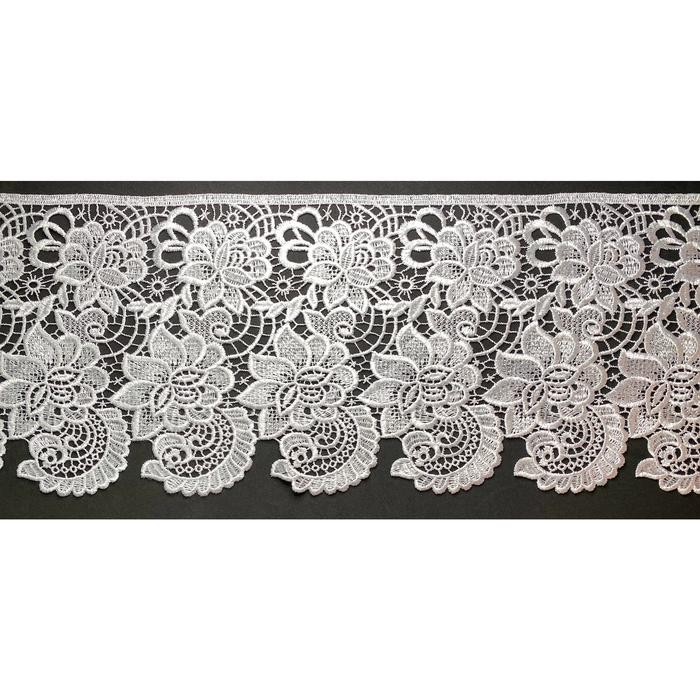 Kain Renda Bordir Giper - (G-95506) Bunga Besar - (Lebar +/-20 Cm)