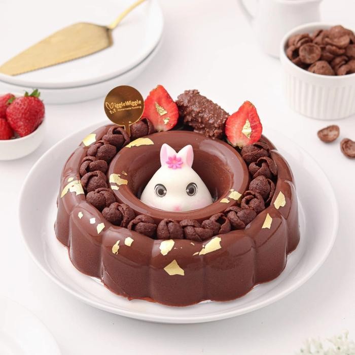 

Stok Baru Puding coklat Puding Choco Classic homemade dessert pop up bunny