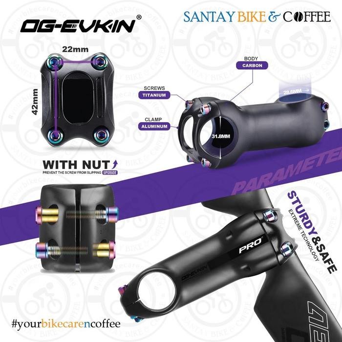 Stok Terbatas Og Evkin Bs004 Pro+ Stem Carbon T1000 10 Derajat Carbon Stem Road Bike Mtb Terlariss