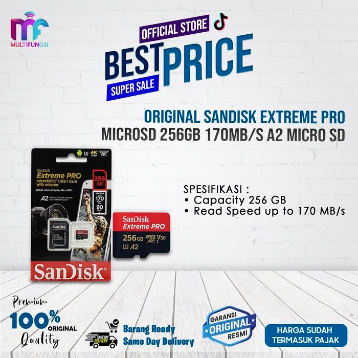 Pilihan- Original Sandisk Extreme Pro Microsd 256Gb 170Mb/S A2 Micro Sd