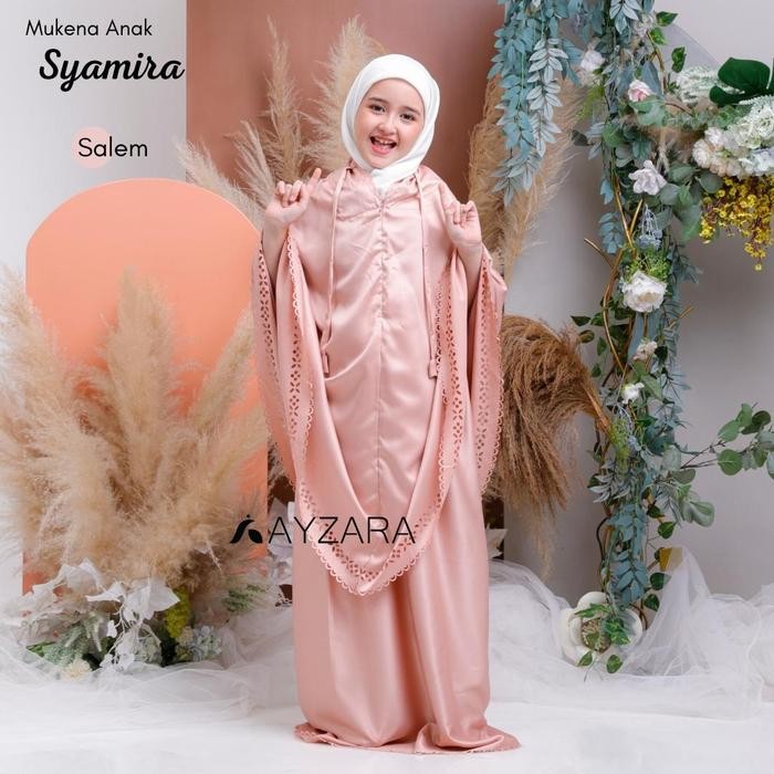 Pilihan- Ayzara - Mukena Anak Syamira Satin Velvet 2In1 Silk Nyaman Mewah Simple