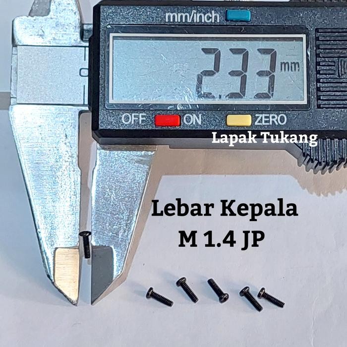 100pcs Baut Hitam M1.4 JP Baut Mikro 2mm 3mm 4mm 5mm 6mm 8mm 10mm