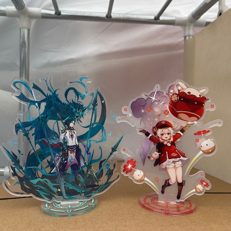 Anime Figure Genshin Impact Zhongli Ayato Venti Xiao Yae Miko Yelan Acrylic Stand Model Plate Desk D