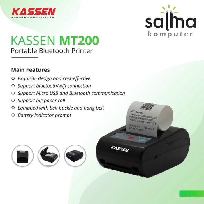 Ready Mobile Printer Bluetooth Kassen MT200 Garansi Resmi Support Moka Pos