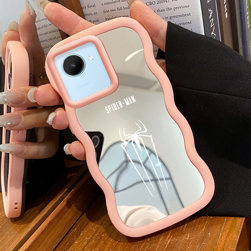 Casing Untuk Realme C30 C30s Narzo 50i Prime Case Casing HP Pola bekas kaki dan laba-laba Kesing Kas