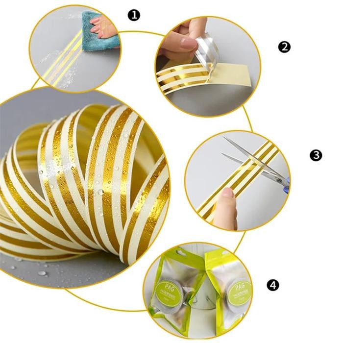 VINNATSU-500CM GOLD SELOTIP MASKING TAPE GOLD WASHI TAPE STIKER GOLD SELOTIP MASKING TAPE GOLD TAPE