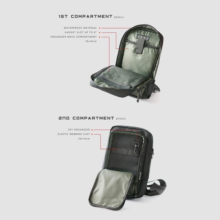 Top Valiant shoulder bag MK l - sling bag - waistbag - tactical - techwear - water resist - numerus