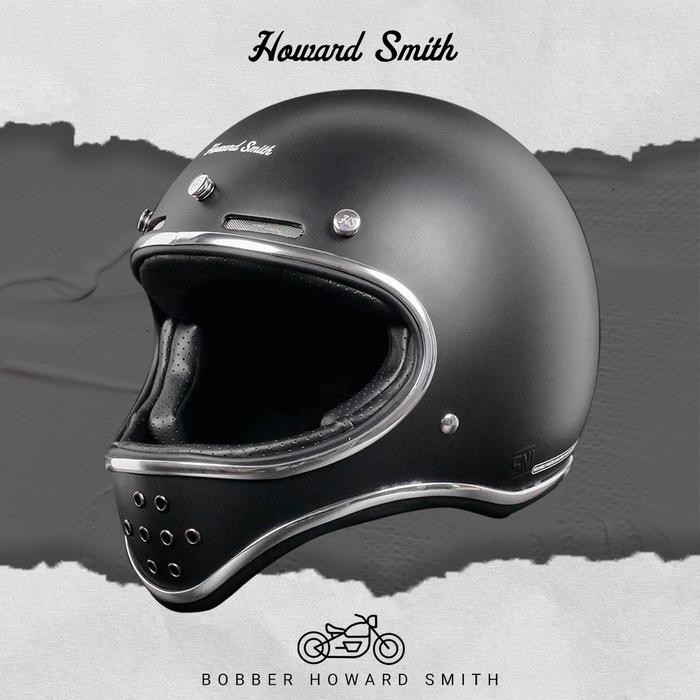 Howard Smith Bobber Retro Helm Full Face - Black Doff