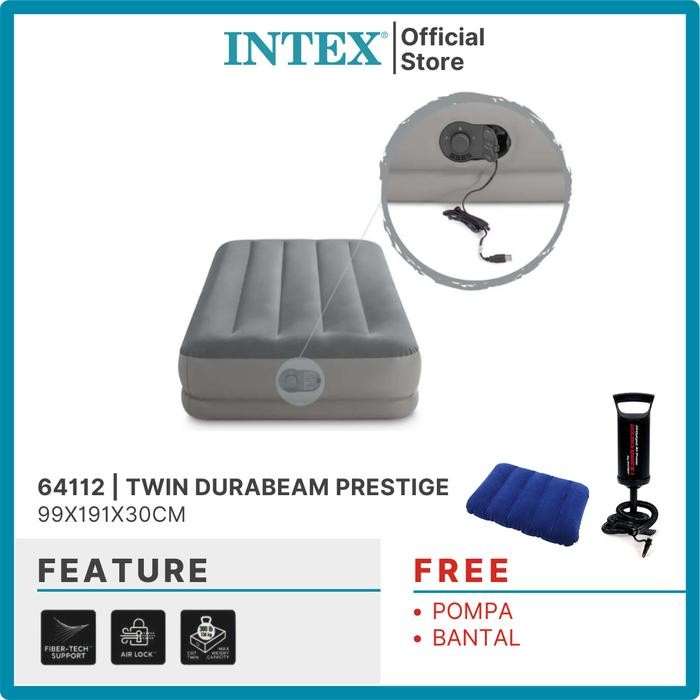 INTEX KASUR ANGIN POMPA KABEL USB TWIN DURABEAM PRESTIGE 64112