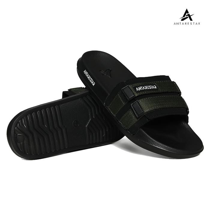 Eiger - Sandal Black Slip On Hitam Selop Premium Pria Shoes Sendal Cowok