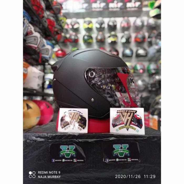 HELM KYT GALAXY SLIDE SOLID BLACK DOFF/DOUBLE VISOR