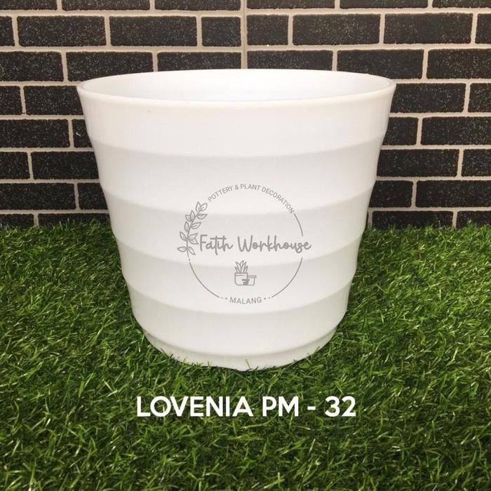 RJ Pot mado 32 - pot mado lovenia 32 - pot bunga - pot putih