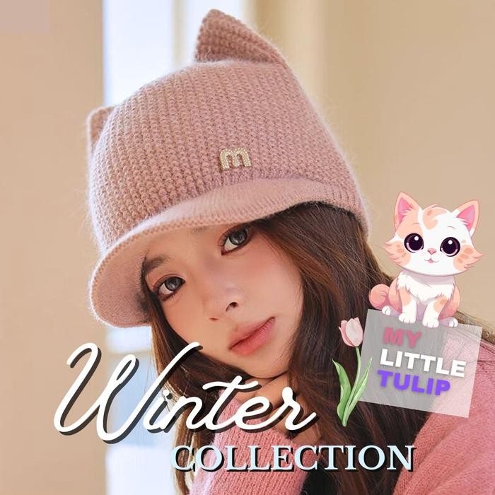 Promo Topi Baseball Cap Winter Kucing Hat Cap Cat Ear Winter Topi Telinga Kucing Lucu Topi Tebal