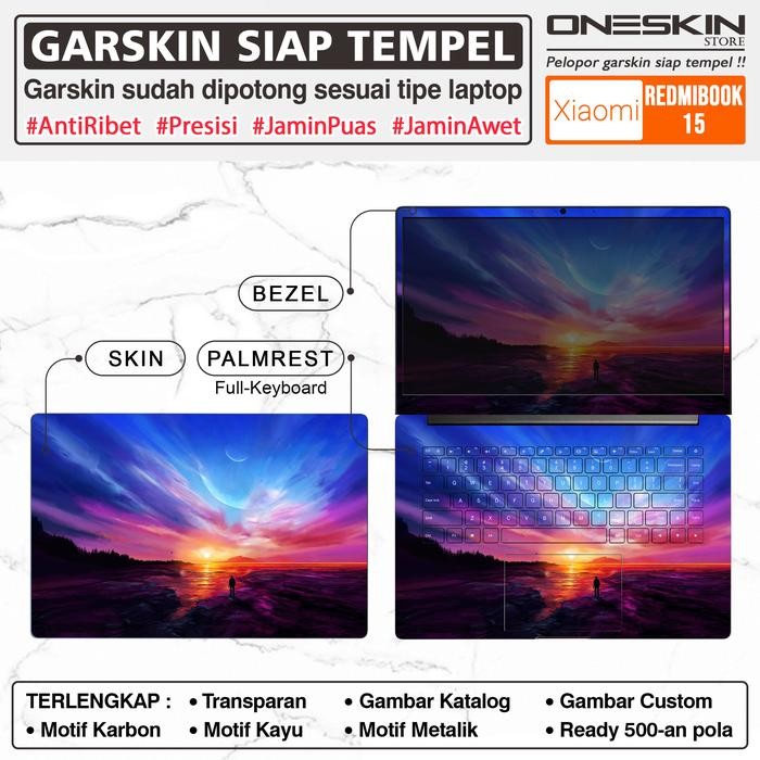 Garskin Sticker Laptop Xiaomi Redmi Book RedmiBook 15 Gambar Full Body