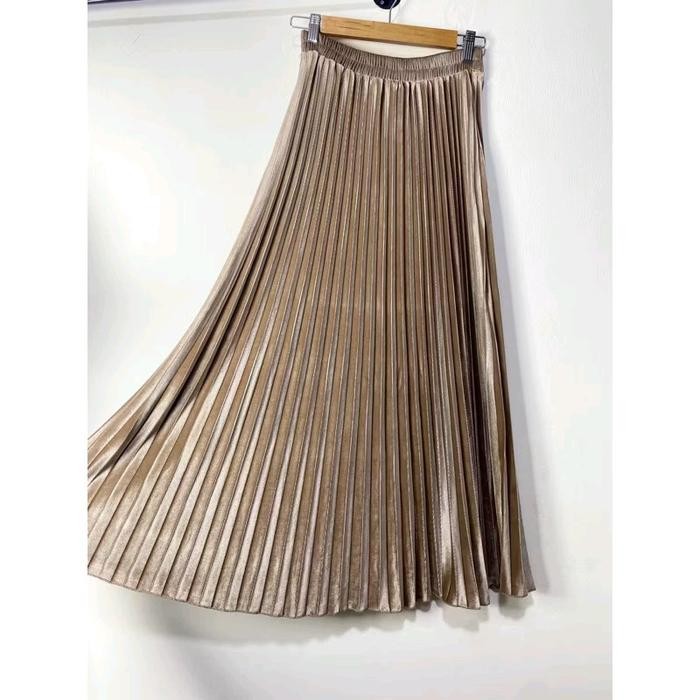 Rok plisket Beludru Velvet premium / Rok beludru POLOS / Rok plisket Skirt beludru