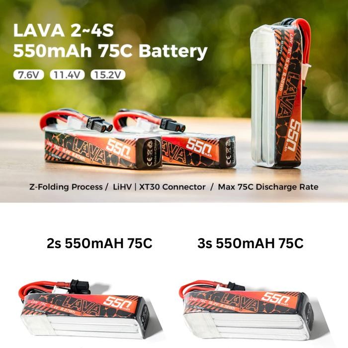 Ezviz - Betafpv Baterai Lava 2S 3S 550Mah 75C Lihv (1Pc)