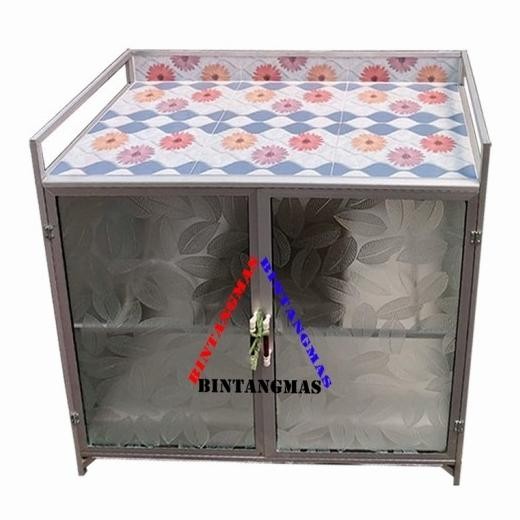 RAK KOMPOR ALUMUNIUM RAK KOMPOR 2 PINTU MEJA KOMPOR 2 PINTU