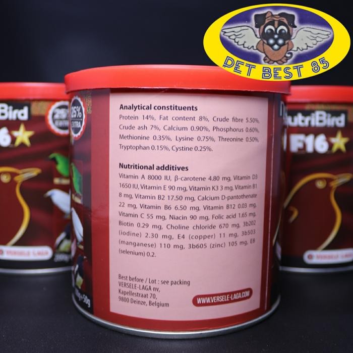 Nutribird F16 200+50Gr Pelet Burung Pemakan Buah&Serangga Jalak,Kacer Promo 