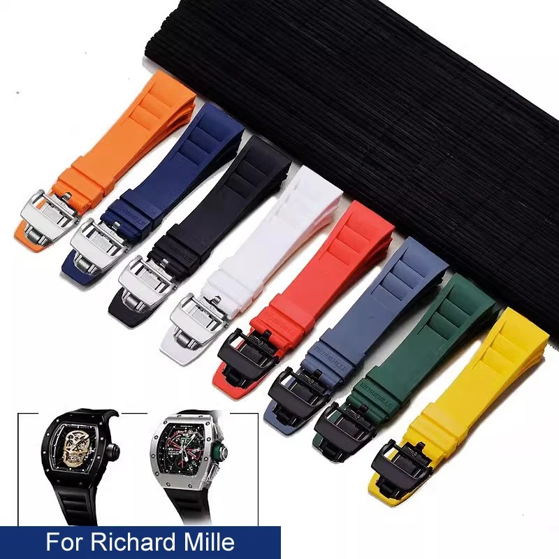 IMPORT Rubber strap for Richard Mille Waterproof Sweat-Proof Soft Comfortable Rubber Watch Strap