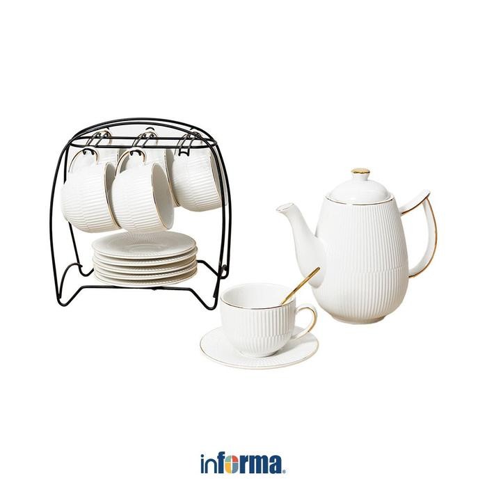 Informa Appetite Set 7 Pcs Lailey Teko & Cangkir Dengan Saucer Set Water Jug With Cup Pitcher Dengan