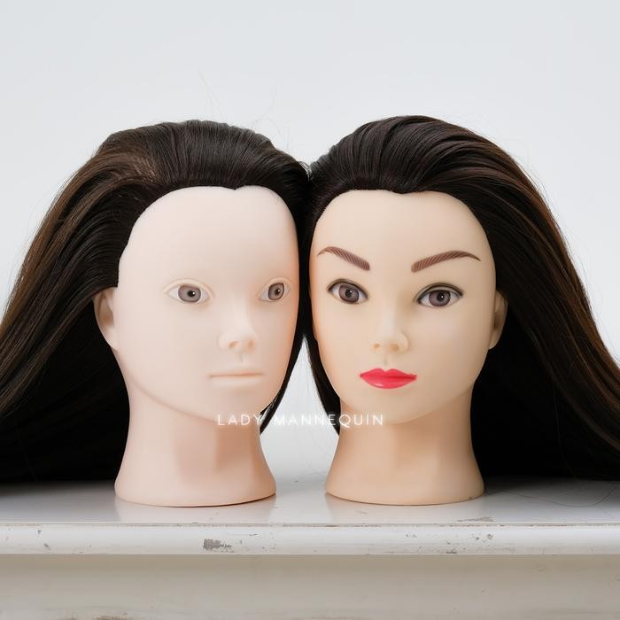 rb8j- (Sintetis) Manekin Kepala Patung Rambut Sintetis Untuk Latihan Styling Menata Rambut