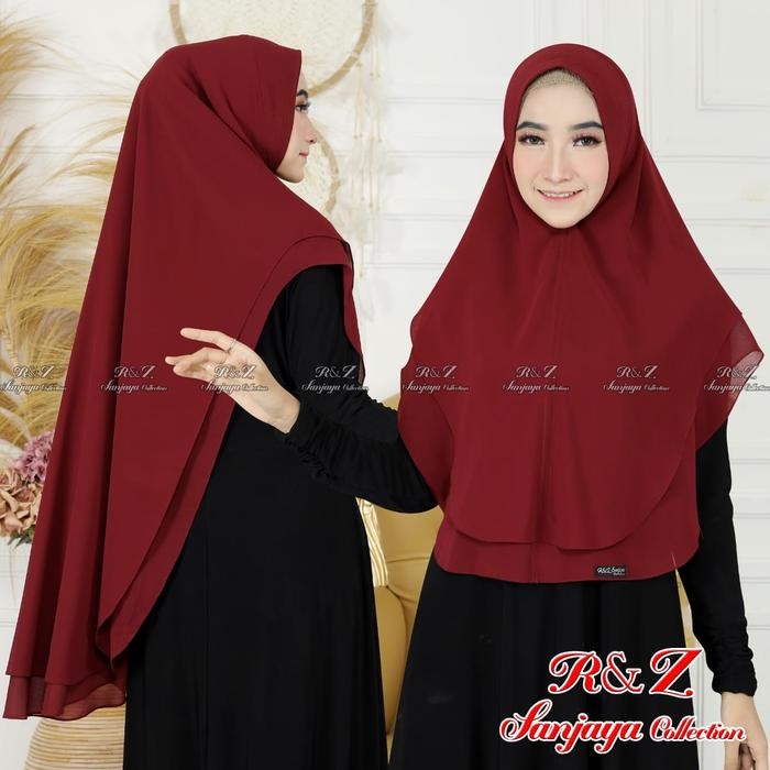 Best Seller Kerudung Khimar Aurora 2 Layer Babydoll//Hijab Syar'I//Jilbab 2 Layer.//Hijab Kekinian