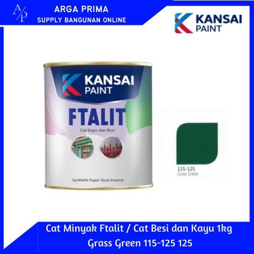 Cat Minyak Ftalit / Cat Besi dan Kayu 1kg Grass Green 115-125 125
