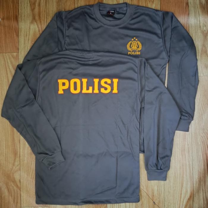 Kaos Coklat Panjang Polisi / Kaos Panjang Polisi new