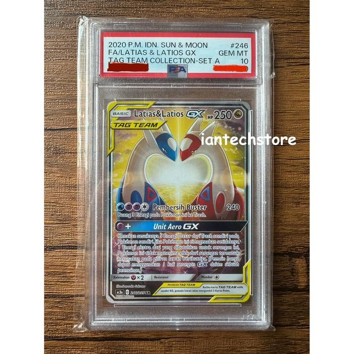 Latias & Latios GX SR AA - PSA 10 - Tag Team Set A - Kartu Pokemon TCG Indonesia