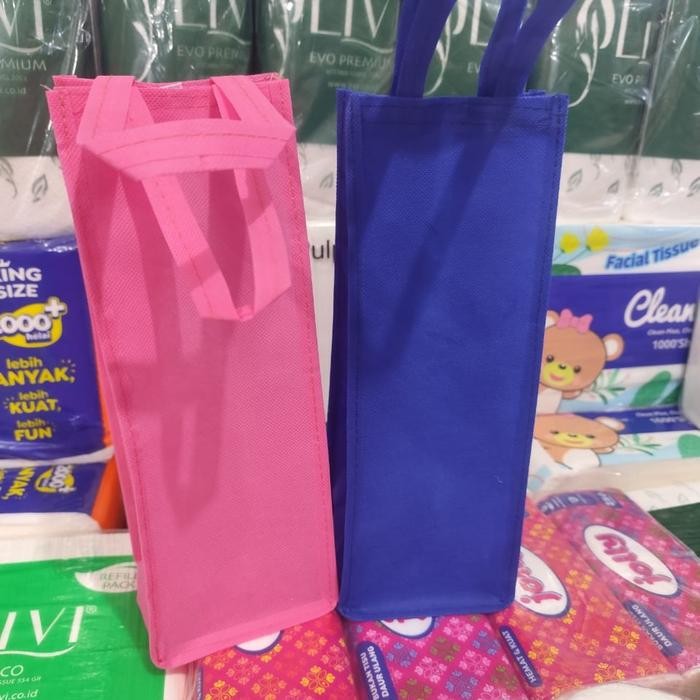 b0nc- Tas Kain Spunbond Buat Botol Wine New Isi 12 Pcs Terlaris Dan Termurah