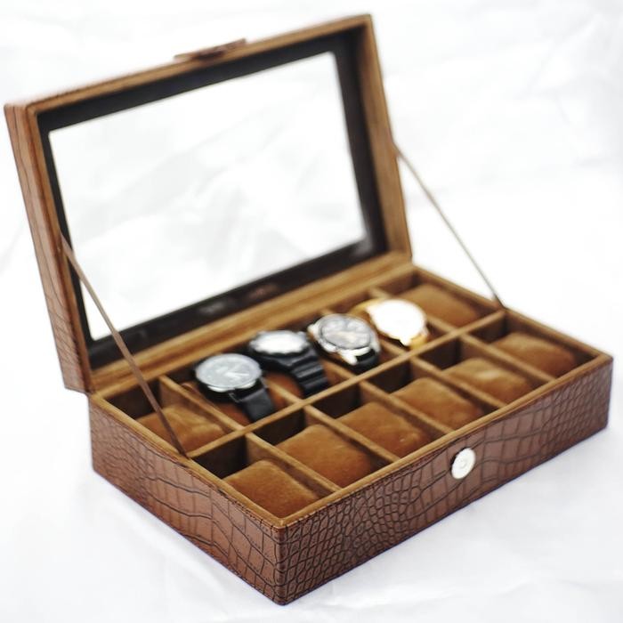 KOTAK JAM TANGAN ISI 12 MOTIF BOX JAM TANGAN Tempat jam isi 12 Watch Box