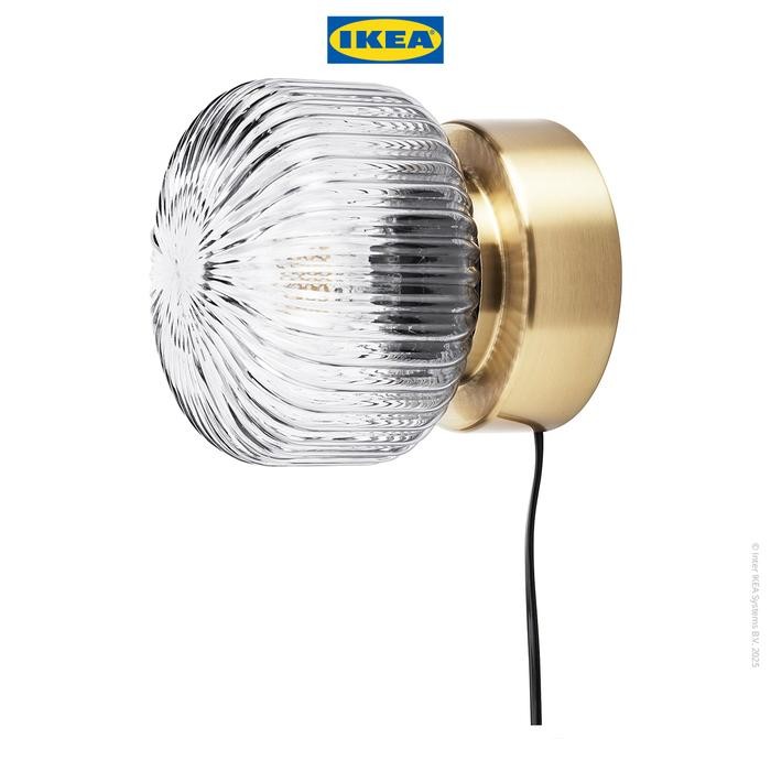 al42- Ikea Solklint Lampu Dinding Bening Bahan Kaca Dekorasi Plastik Akrilik