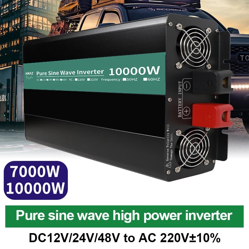 Casing Laptop Pure Sine Wave Inverter DC 12V 24V 48V To 220V 230V 7000W 10000W Inversor Voltage Conv