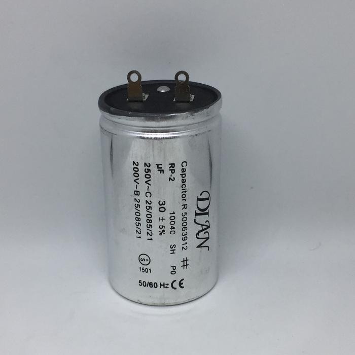 Capacitor (kapasitor) 30uf/250v aluminium(sparepart pompa air) DIAN