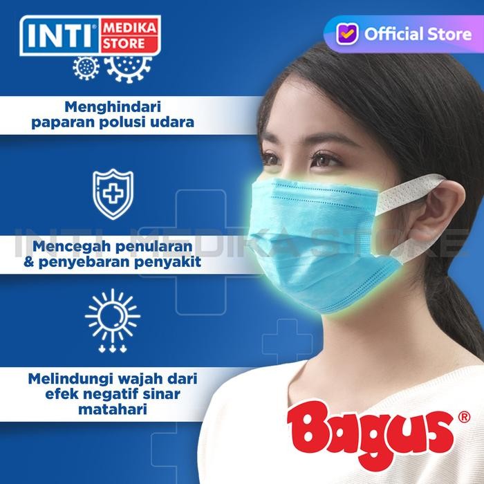 tbdz- Bagus - Masker 3 Ply Earloop Masker Medis Surgical Mask