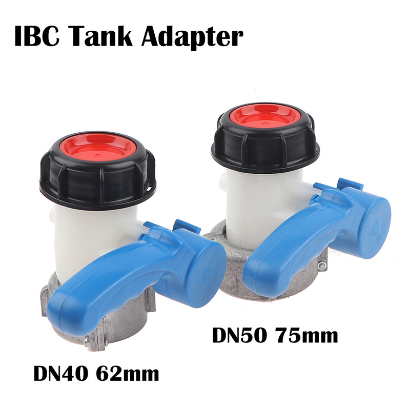 IBC Tote Tank Adapter 62mm 75mm 1000L IBC Butterfly Valve Switch Drain Adapter Aluminum Alloy Garden