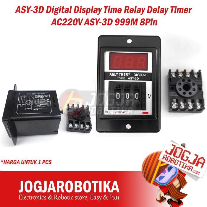 Asy-3D Digital Display Time Relay Delay Timer Ac220V Asy-3D 999M 999S