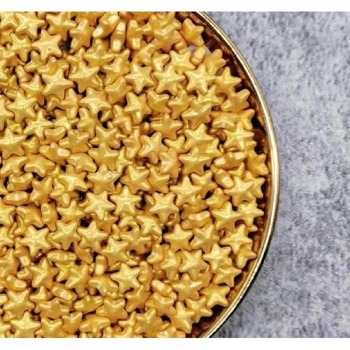 Golden Big Star Edible Sprinkle for Cake Decoration