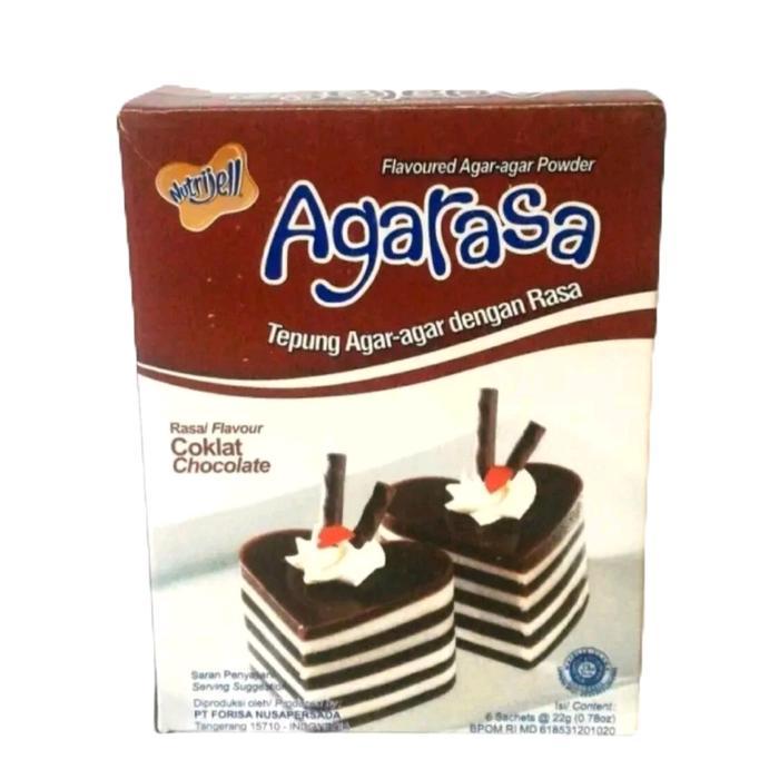 Agarasa Coklat 22gr / 1 Box Isi 6 - Tepung Agar Agar Rasa Coklat