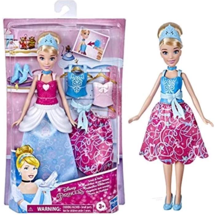 NEW BONEKA BARBIE DISNEY PRINCESS CINDERELLA SNAP & STYLE DOLL 30CM