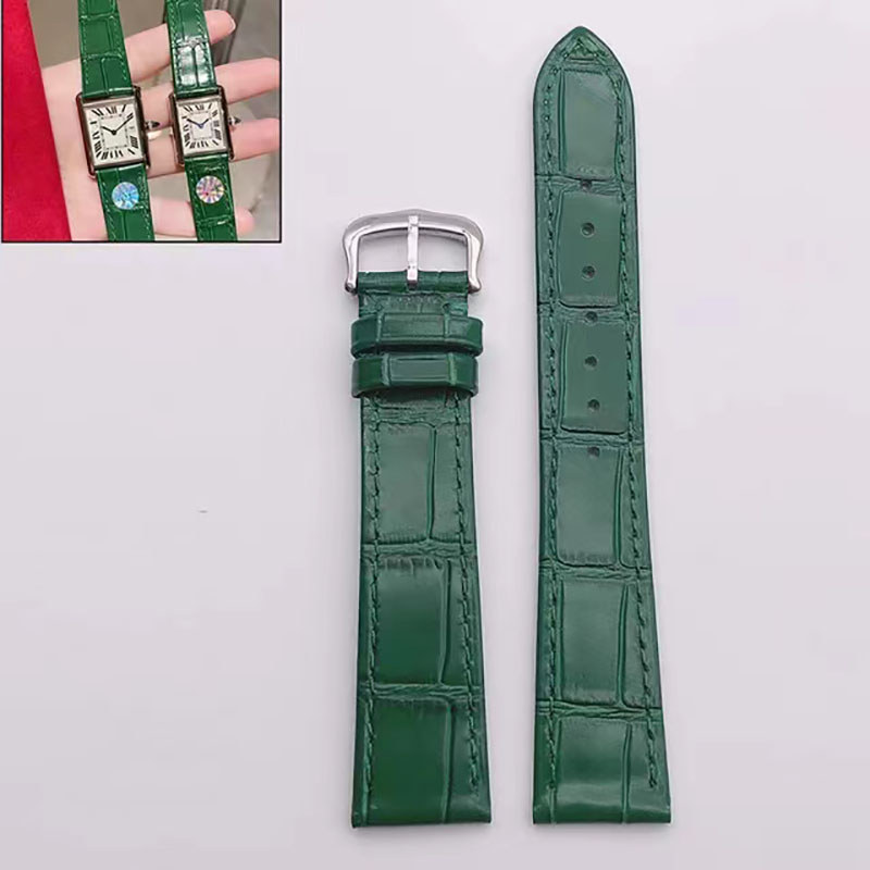 Watch Strap Suitable for Cartier Santos Tank Solo Watchband cowhide Leather