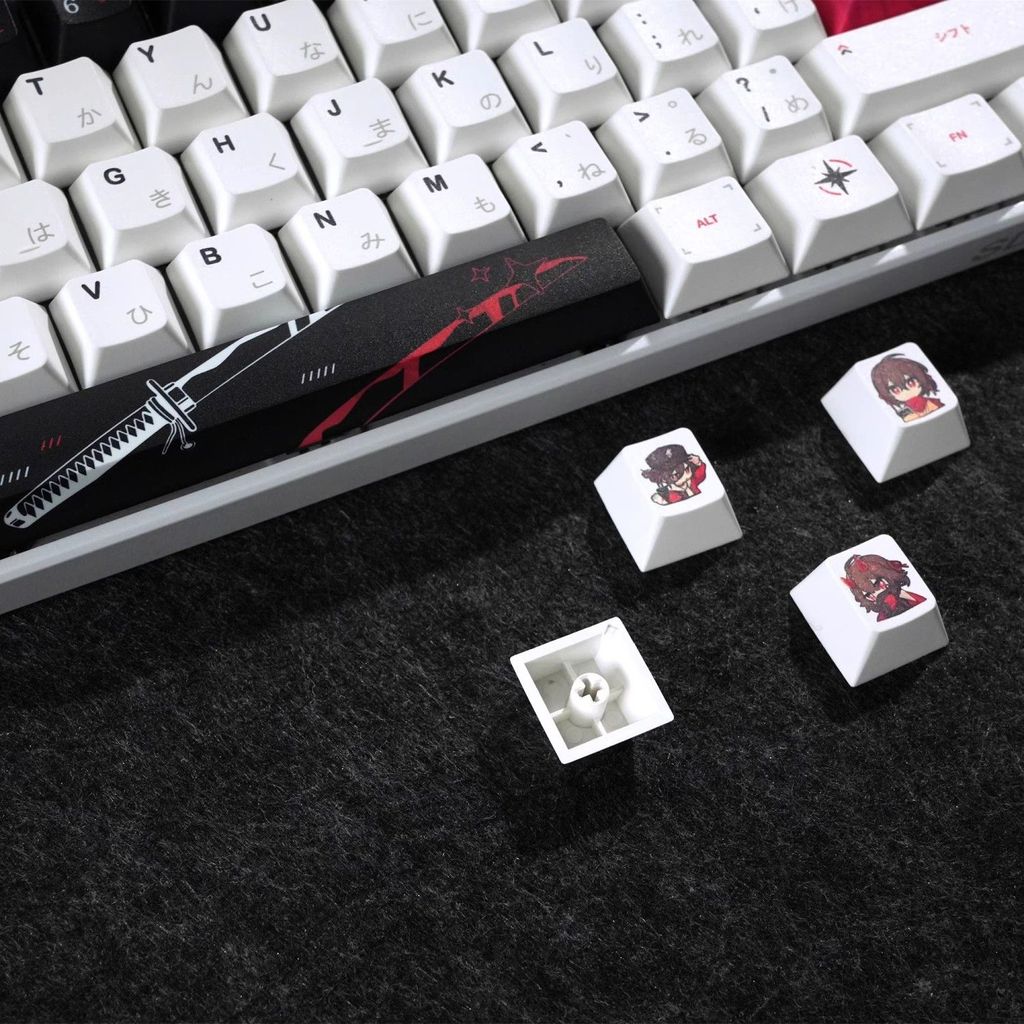 130 Keys Yuki Aim Anime Keycaps Cartoon PBT Keycap Chreey Keycaps Japan Key Cap Dye-sub Mechanical