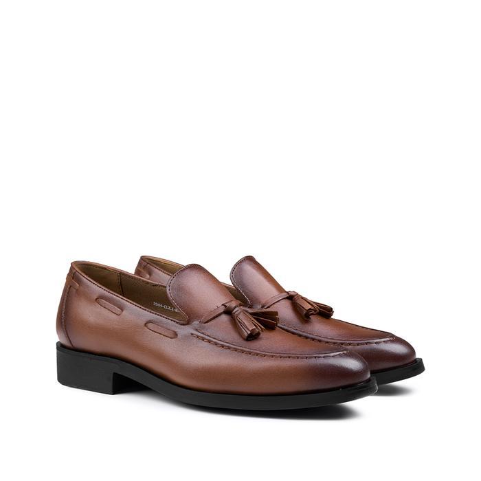 Terlaris Prabu - Sepatu Kulit Slip On Pria Cala 2.1 Brown Cokelat