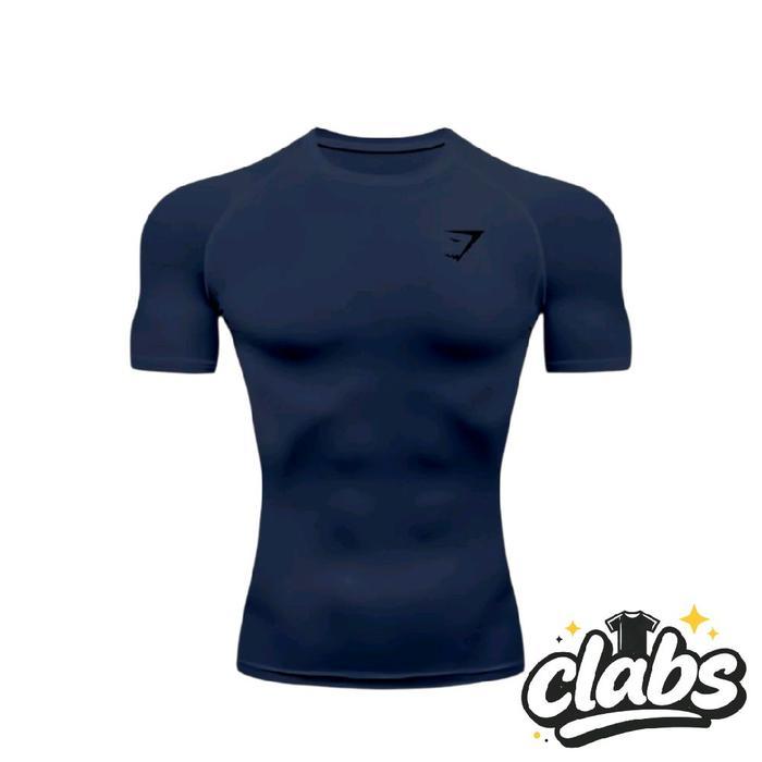 Kaos Olahraga Compression Shirt Short Sleeve GymShark Kaos Olahraga Kompresi Lengan Pendek GymShark