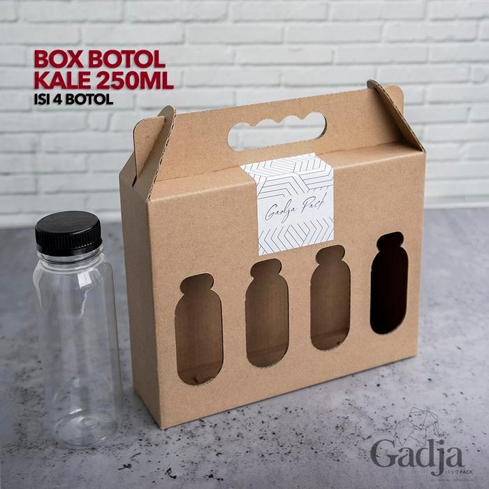 NEW Box Kemasan Minuman Botol KALE 250ml - Jinjing - ISI 4 BOTOL