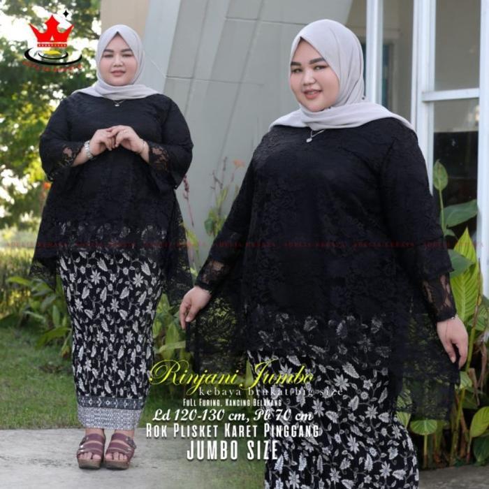 READY Terlaris Atasan Kebaya Rinjani Jumbo Seri Warna ld 130 - Kebaya Brokat Big Size Dress Wanita
